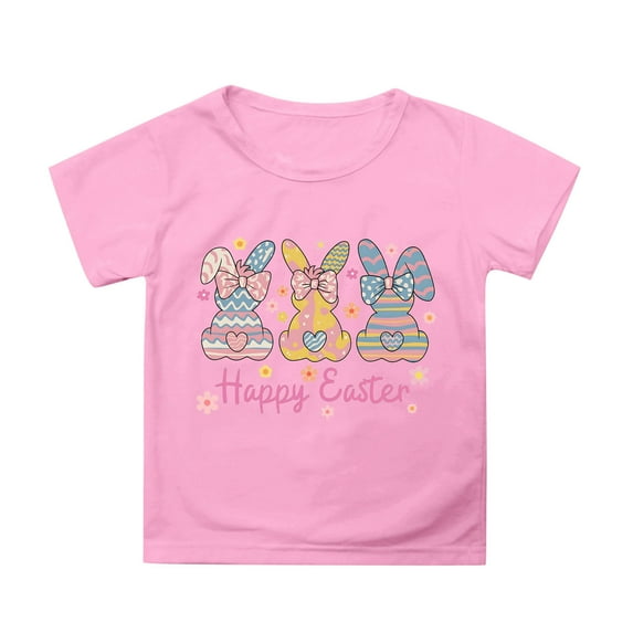 Byoo Rabbit Bunny Graphic T-Shirt for Big Girl Easter Short Sleeve ...