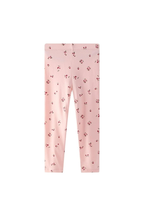 Sleepwear Pants for Toddler Girls Floral Painted Straight Fit Pull On Trousers Slim Fit Soft Daily Homewear Pants