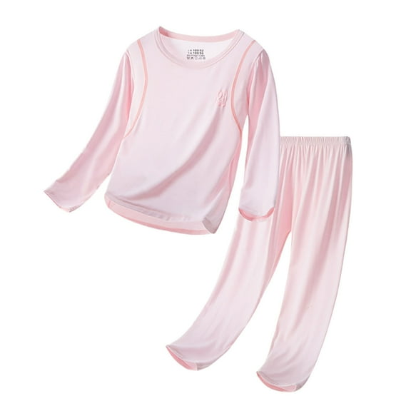 Byoo Soft Big Girls Homewear Set Solid Color Pullover Full Sleeved Tee Pants Comfortable Nightwear Set Kids Loungewear Outfit