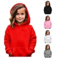 thumbnail image 1 of Byoo Solid Color Basic Hoodie Long Sleeve Pullover Hooded Sweatshirt With Pocket Unisex Pullover Top,Red, 1 of 8