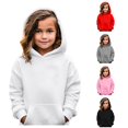 thumbnail image 1 of Byoo Solid Color Basic Hoodie Long Sleeve Pullover Hooded Sweatshirt With Pocket Unisex Pullover Top,White, 1 of 5