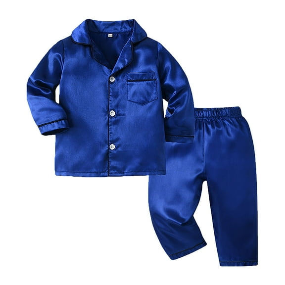 Byoo Solid Toddler Girls Outfits Long Sleeve Button Down Shirt Pants Nightwear Comfy Soft Sleepwear for Kids