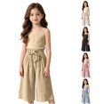 thumbnail image 1 of Byoo Star Print Baggy Sweatpants for Little Girls Y2K Elastic Waist Athletic Pants Leisure Bottoms,Khaki, 1 of 5