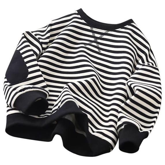 Byoo Striped Sweatshirt for Tween Boy Classic Soft Crew Neck Full Sleeve Pullover Top for Kids Casual Loose Fit Sweatshirts,11-12T
