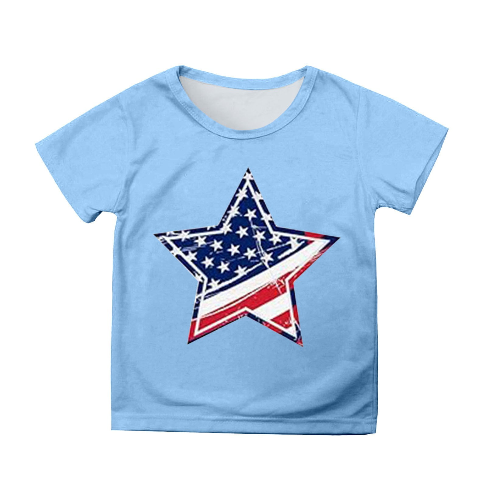 Byoo Summer Tee for Tween Girls Patriotic USA Flag Star Graphic Short ...