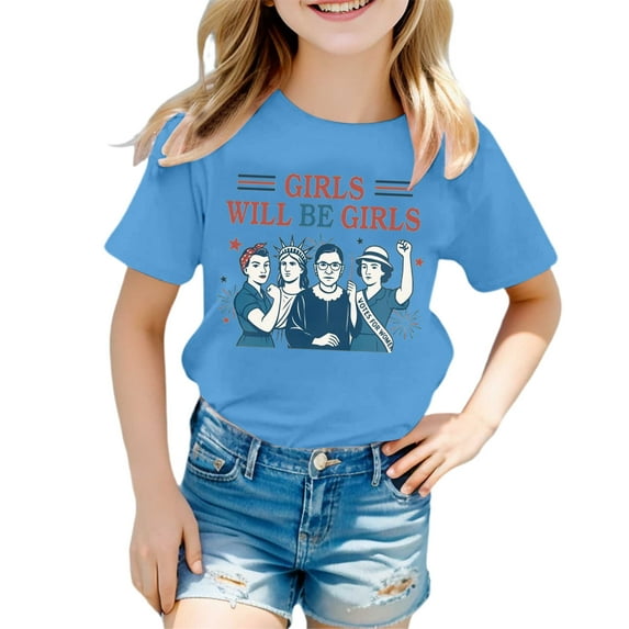 Byoo T Shirt for Infant Girl Character Graphic Short Sleeved Round Neck ...