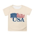 thumbnail image 1 of Byoo Tee Shirt for Big Girl American Flag USA Graphic Crew Neck Casual T-Shirt 4th of July Top for Children， 8-9 Years, 1 of 4