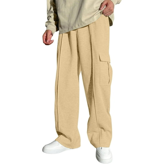 Byoo Teen Boy Cargo Sweatpants Athletic Solid Color Elastic Waist Baggy Pants with Pockets for Kids Active Casual Trousers