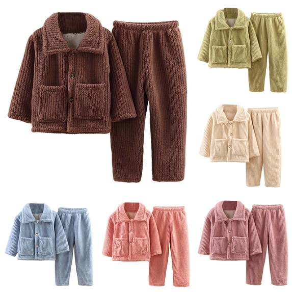 Tick Jacket Byoo Boy Corded Loungewear Set Lapel Collar Button Down Jacket Pants ...