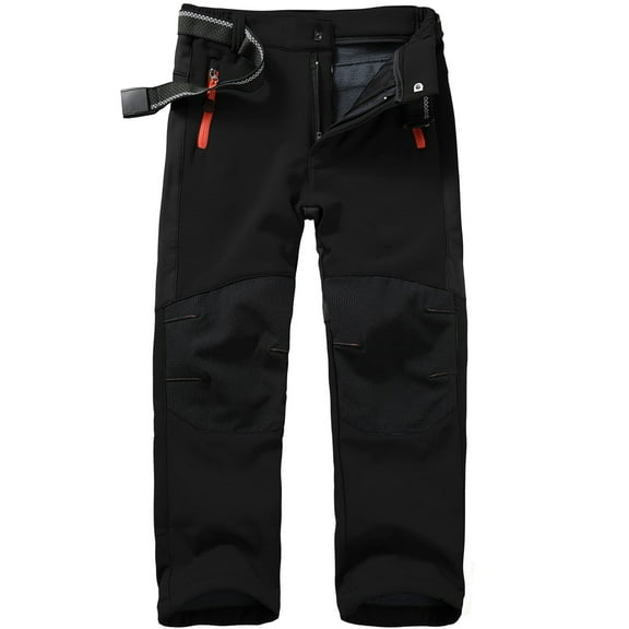 Byoo Teen Boy Softshell Ski Trousers Colorblock Hiking Wide Leg Straight Fit Pants Outdoor with Pockets Warm Durable Kids Pants