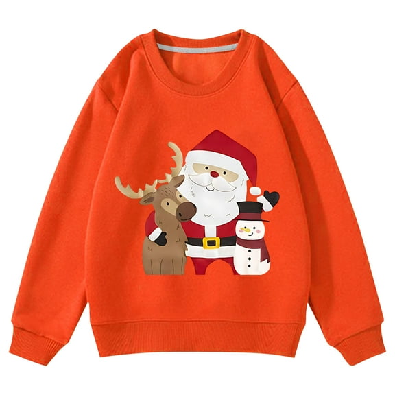 Byoo Teen Boy Sweatshirt Christmas Santa Painted O-Neck Long Sleeve Cozy Pullover Top Holiday Xmas Shirt