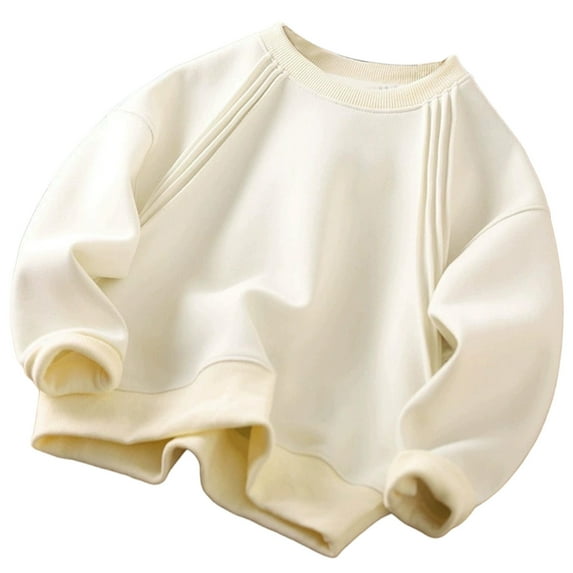 Byoo Boy's Crewneck Sweatshirt Raglan Sleeve Solid Color Pullover Top with Ribbed Soft Daily Sweatshirts