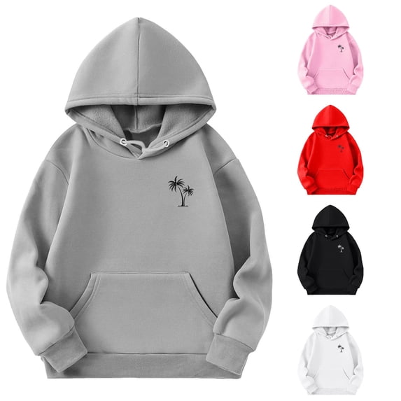 Byoo Boy's Minimal Hoodie Hooded Sweatshirt Printed Long Sleeve Daily Sweatshirt Spring Casual Hoody Sweatshirt,Grey