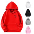 thumbnail image 1 of Byoo Boy's Minimal Hoodie Hooded Sweatshirt Printed Long Sleeve Daily Sweatshirt Spring Casual Hoody Sweatshirt,Red, 1 of 3