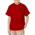 thumbnail image 1 of Byoo Boy's Solid Henley Neck Button T Shirt Solid Soft Short Sleeve Summer Tee Shirts Breathable Comfy Tee Top, 1 of 7