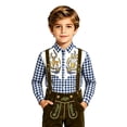 thumbnail image 1 of Byoo Boy's Stag Wheat Patch Graphic Shirt Lapel Collar Long Sleeve Bavarian Top Oktoberfest Blouse, 1 of 4
