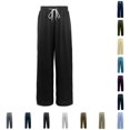 thumbnail image 1 of Byoo Teen Boy's Waffle Knit Athletic Pants Solid Loose Fit Trousers Outdoor Play Bottoms,Black, 1 of 8
