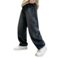 thumbnail image 1 of Byoo Teen Boys' Jeans Straight Wide Leg High Rise Denim Jeans Casual Streetwear Relaxed Fit Pants,Black, 1 of 9