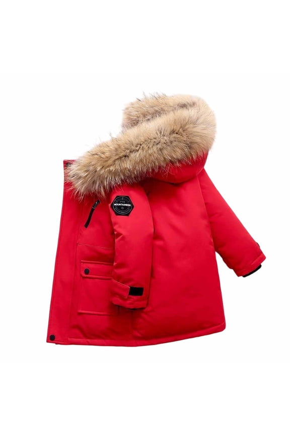 Boys Puffer Jacket Solid Zipper Hoodies Jacket with Pocket for Children Warm Sport Jacket