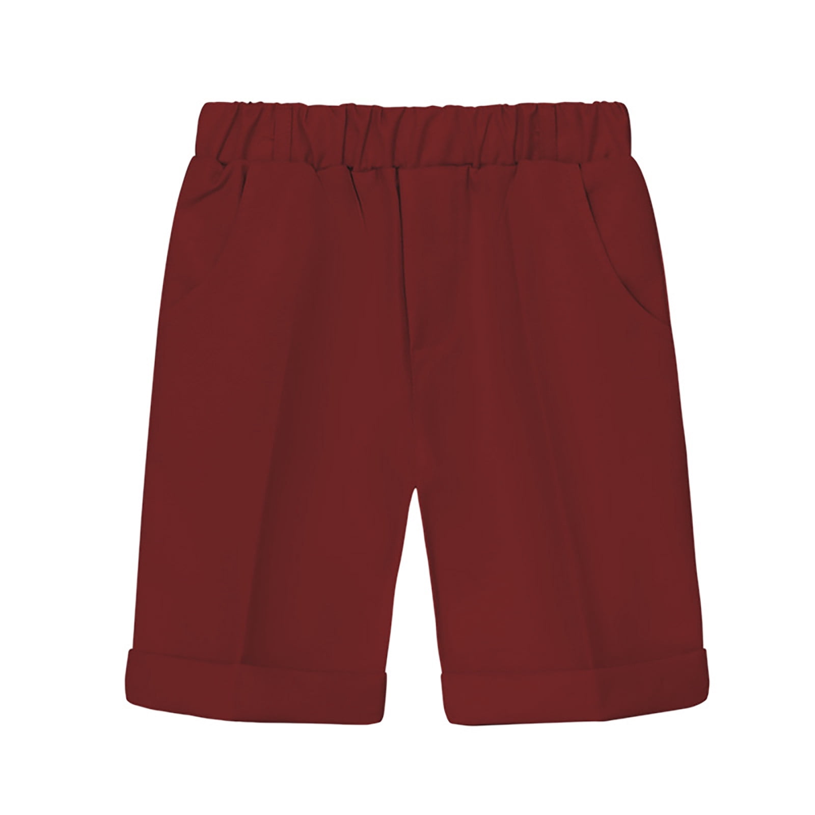 Byoo Boys Solid Color Chino Shorts Rolled Soft Casual Elastic Waist byoo-boys-solid-color-chino-shorts-rolled-soft-casual-elastic-waist