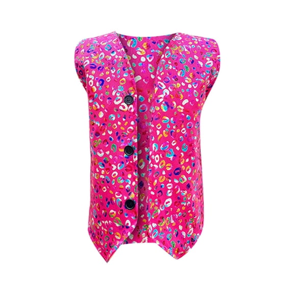Byoo Boys Summer Colorful Waistcoat Leopard Pattern Sleeveless Button Casual Vests Jacket