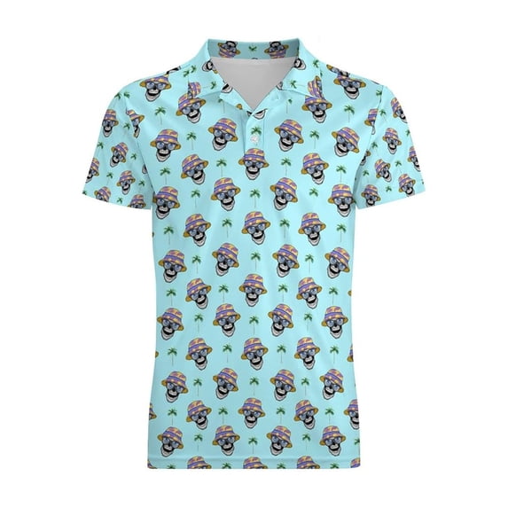 Byoo Teen Boys Summer Polo Shirt Camo Dinosaur All Over Print Golf Shirt Casual Short Sleeve Tee Tops
