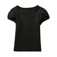 thumbnail image 1 of Byoo Girlll's Cute Puff Sleeve Tee Shirt Solid Short Sleeve Scoop Neck Casual Pullover Top Casual Summer T Shirt, 1 of 3