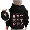 thumbnail image 1 of Byoo Girllls Graphic Pullover Hoodie Bow Print Hooded Sweatshirt Long Sleeve Casual Pullover Top Soft Cozy Outdoor, 1 of 5