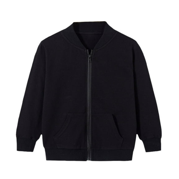 Byoo Teen Girls Bomber Jacket Solid Color Varsity Zip Up Sweatshirt Casual Outerwear