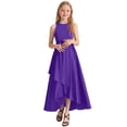 thumbnail image 1 of Byoo Girls Formal Dresses Sleeveless A-Line Solid Color Party Gown Summer Elegant Kids Soft DressPurple, 1 of 4