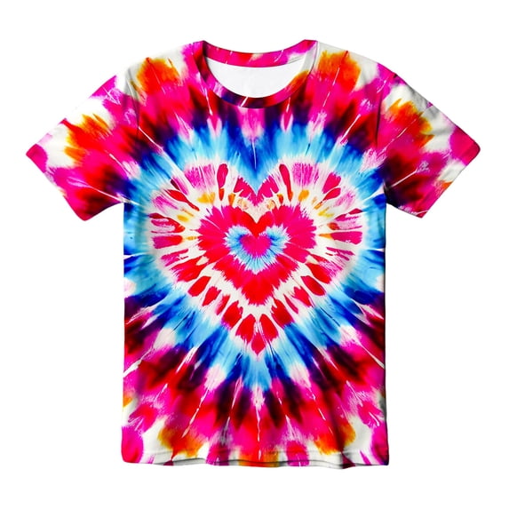 Byoo Tie Dye Graphic T Shirt for Tween Boys Loose Fit Short Sleeve O-Neck T Shirt Breathable Pullover Top