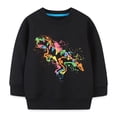 thumbnail image 1 of Byoo Toddler Boy Artistic Dinosaur Print Sweatshirt Crewneck Long Sleeve Pullover Top Casual Daily Sweatshirts for Kids, 1 of 5