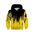 thumbnail image 1 of Byoo Toddler Boy Black Yellow Paint Printed Hoodie Full Sleeved Pullover Sweatshirts Child Loose Fit Casual Sweatshirt, 1 of 2