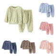 thumbnail image 1 of Byoo Toddler Boy Cable 2 Piece Loungewear Outfit Long Sleeve Crew Neck Top Pants Homewear Set, 1 of 4