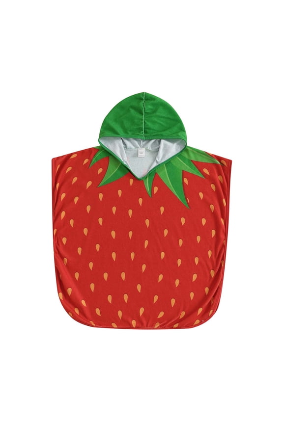 Toddler Boy Hooded Homewear Robe Cartoon Shark Printed Oversized Soft Hoodie Towel Wrap Sleepwear Bath Pool Beach Clothes, Red