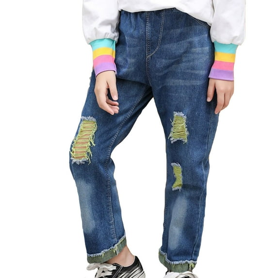 Byoo Toddler Boy Jeans Vintage Solid Color Pockets Husky Comfy Trousers Loose Fit Casual Children Denim Pants