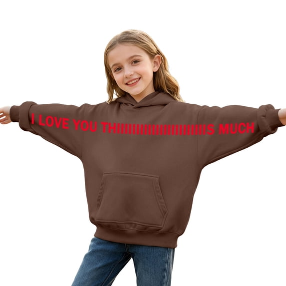 Byoo Toddler Boy Letter Print Hooded Sweatshirt Long SleeveCasual Pullover Hoodie with Pocket Outdoor Soft Pullover Top