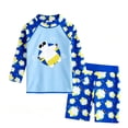 thumbnail image 1 of Byoo Toddler Boy Polar Bear Print Swimsuit Two Piece Quick Dry Swim Rash Guard for Kids,White, 1 of 4
