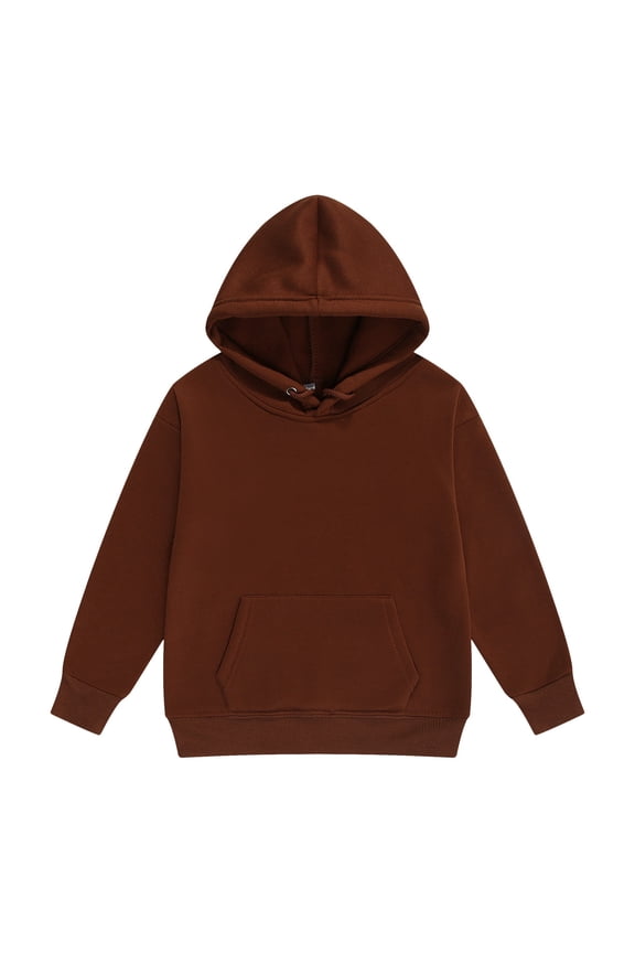 Toddler Boy Solid Color Hoodie Drawstring Full Sleeve Hoody Sweatshirts with Kangaroo Pocket Comfortable Soft Pullovers Top for Kids,2-3T