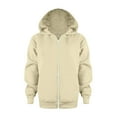 thumbnail image 1 of Byoo Little Girls Zip-Up Hoodie Solid Unisex Hooded Sweatshirt Fall Winter Cotton Jacket, 1 of 6