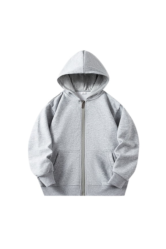 Toddler Boy Solid Sweatshirt Kangaroo Pocket Zip Up Hoody Sweatshirts Jacket Child Classic Basic Clothes,2-3T