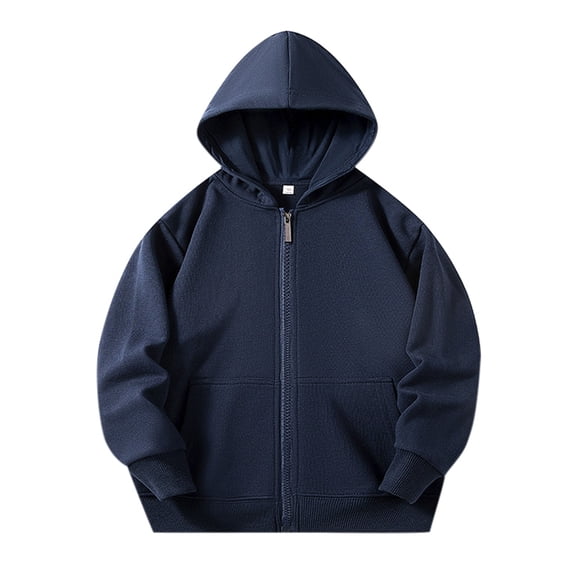 Byoo Toddler Boy Solid Sweatshirt Kangaroo Pocket Zip Up Hoody Sweatshirts Jacket Child Classic Basic Clothes,3-4T