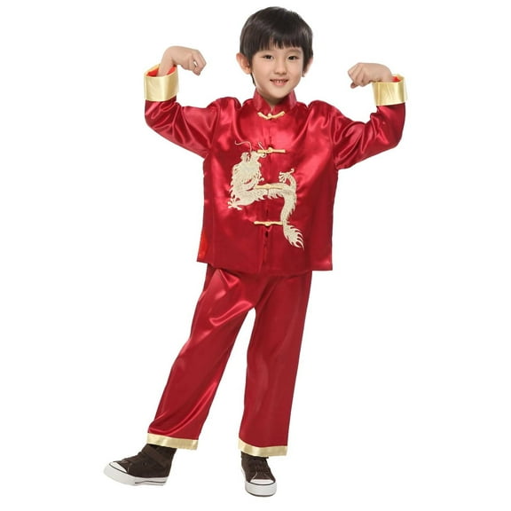 Byoo Toddler Boy Tang Suit Festival Children's Satin Long Sleeve Shirt and Pants Outfits