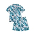 thumbnail image 1 of Byoo Toddler Boy Tree Print Short Sleeve Shirt and Short Set Breathable Quick Dry Beach Outfit, 1 of 3