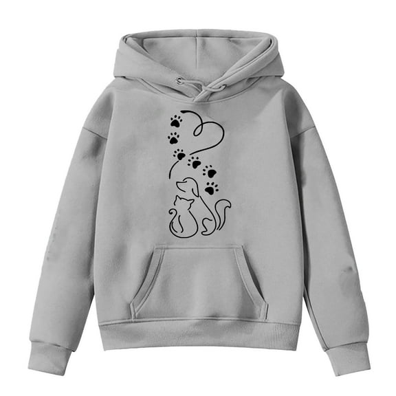 Byoo Toddler Boy Valentines Day Sweatshirt Animal Graphic Kangaroo Pocket Hoody Casual Loose Fit Top Casual Shirt for Children