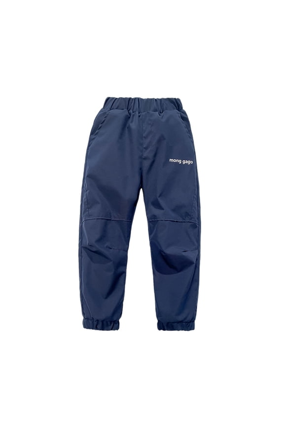 Toddler Boy Windproof Hiking Pants Sports Solid Elastic Waist Trousers with Elastic Outdoor Soft Cargo Pants