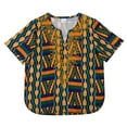 thumbnail image 1 of Byoo Toddler Boy's African Graphic Tee Shirt Short Sleeve Split Neck Casual T Shirt Breathable Kids Pullover Top, 1 of 7