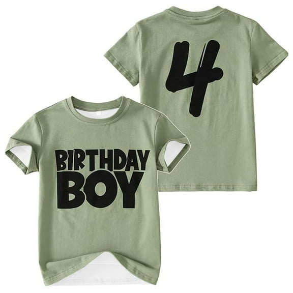 Byoo Toddler Boy's Birthday T-Shirt Letter Print Casual T Shirt Short Sleeve Kids Tshirt