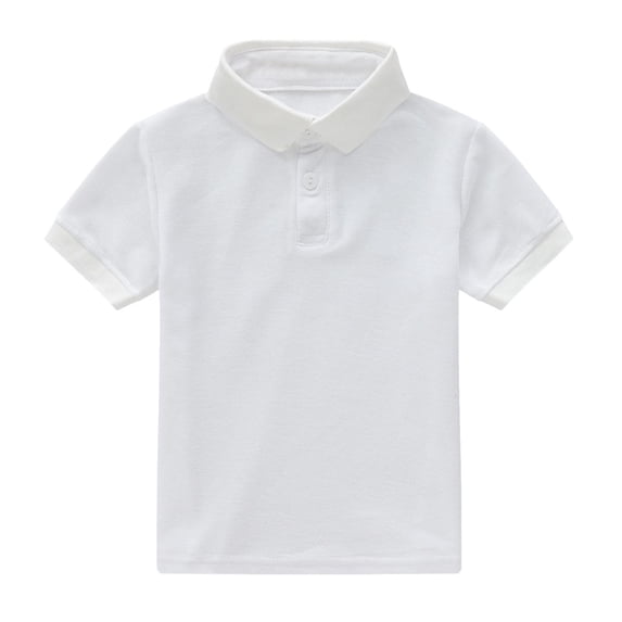 Byoo Toddler Boy's Soft Polo Shirt Classic Collared Short Sleeve Comfort Tee Shirt Breathable Casual School Uniform T Shirt