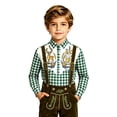 thumbnail image 1 of Byoo Toddler Boy's Stag Wheat Patch Graphic Shirt Lapel Collar Long Sleeve Bavarian Top Oktoberfest Blouse, 1 of 4